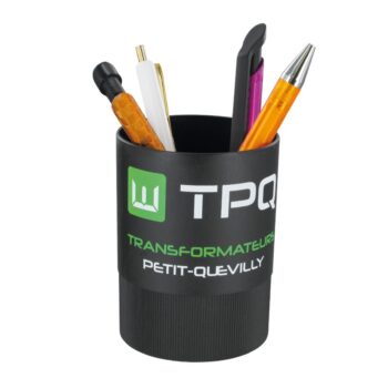 POT A CRAYONS PLASTIQUE RECYCLE NOIR-Bureau-Pot à crayon1